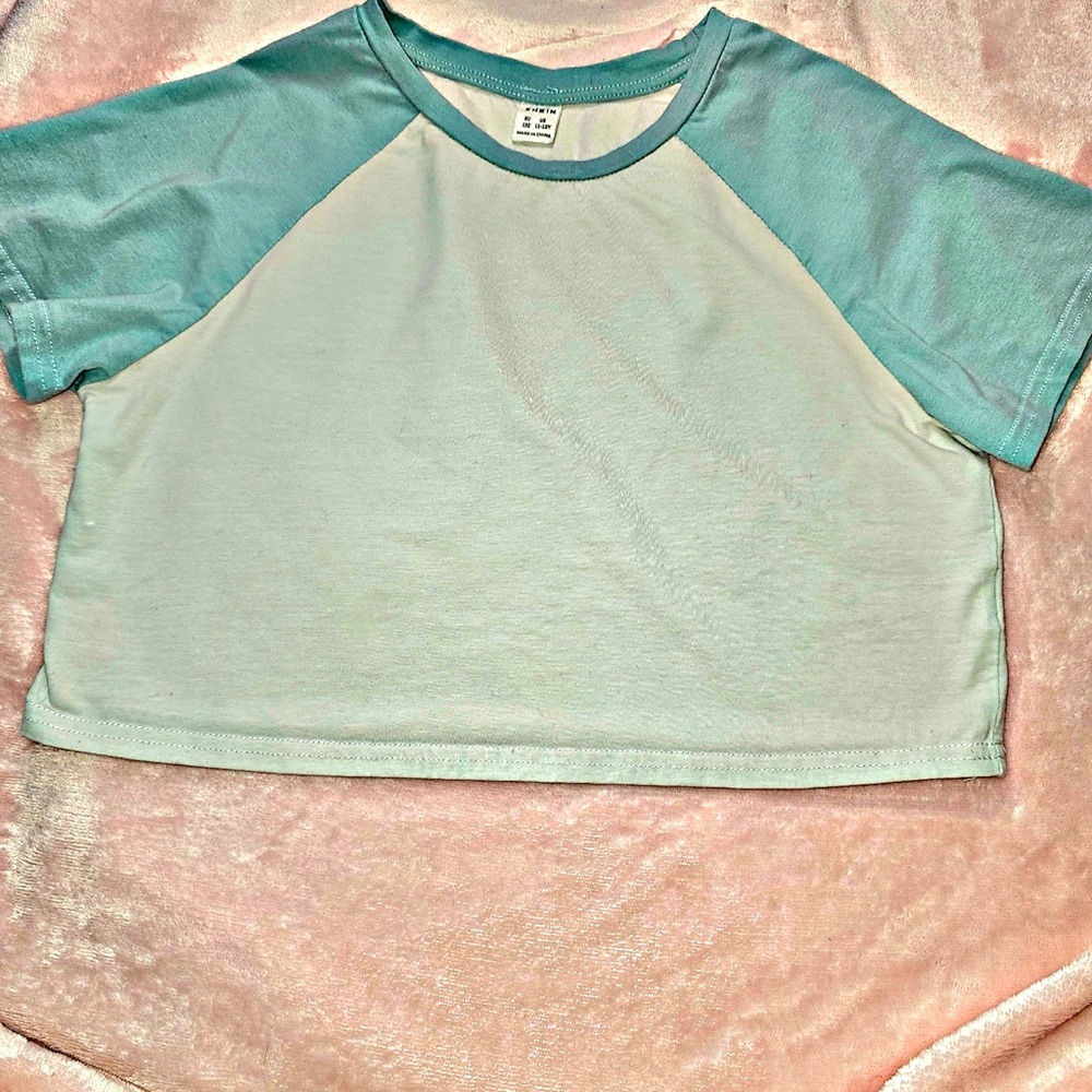 Kids' Teal and White Raglan Shirt